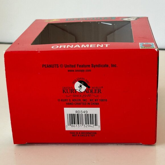 Lot o 2 Peanuts Kurt Adler Christmas Ornaments Lucy and Snoopy Woodstock w/ Box - Picture 13 of 16